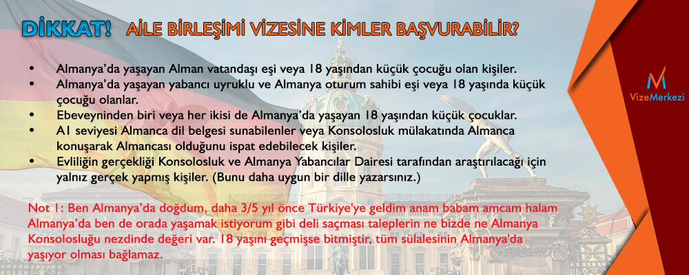 Almanya aile birleşimi vizesini kimler alabilir