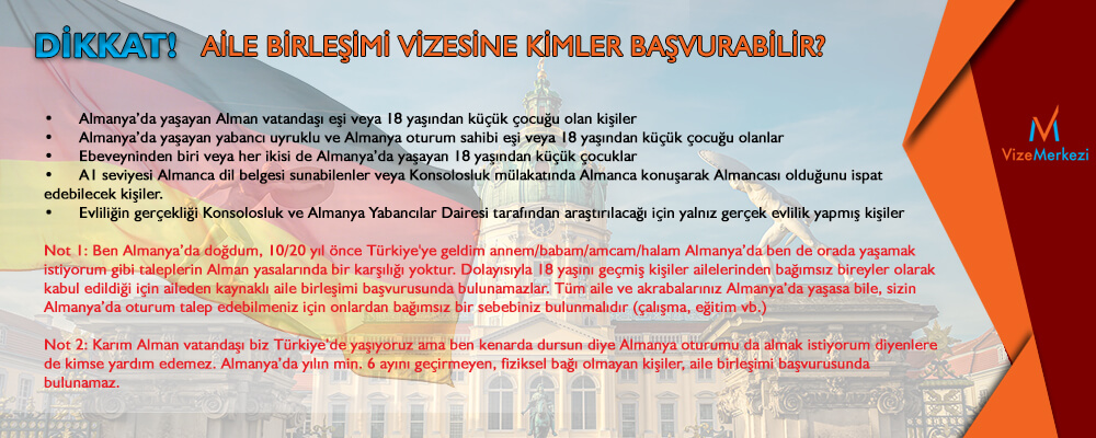 Almanya aile birleşimi vize randevu
